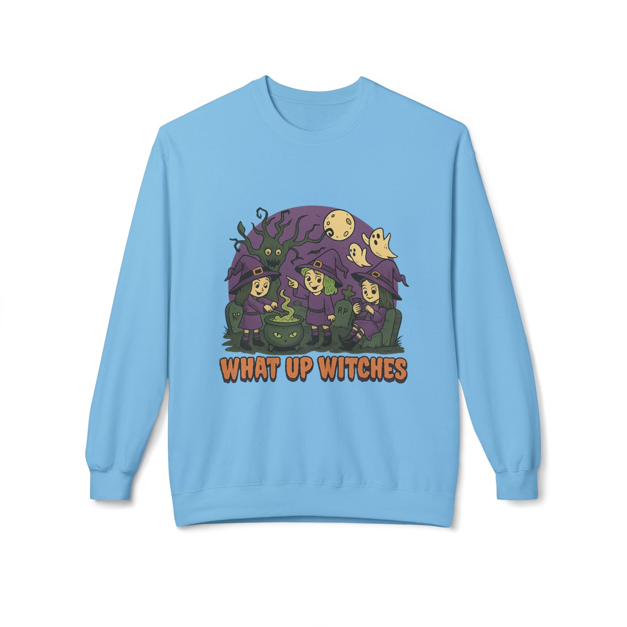 What Up Witches 2.2 - Crewneck Unisex Sweatshirt - Cozy Halloween Apparel